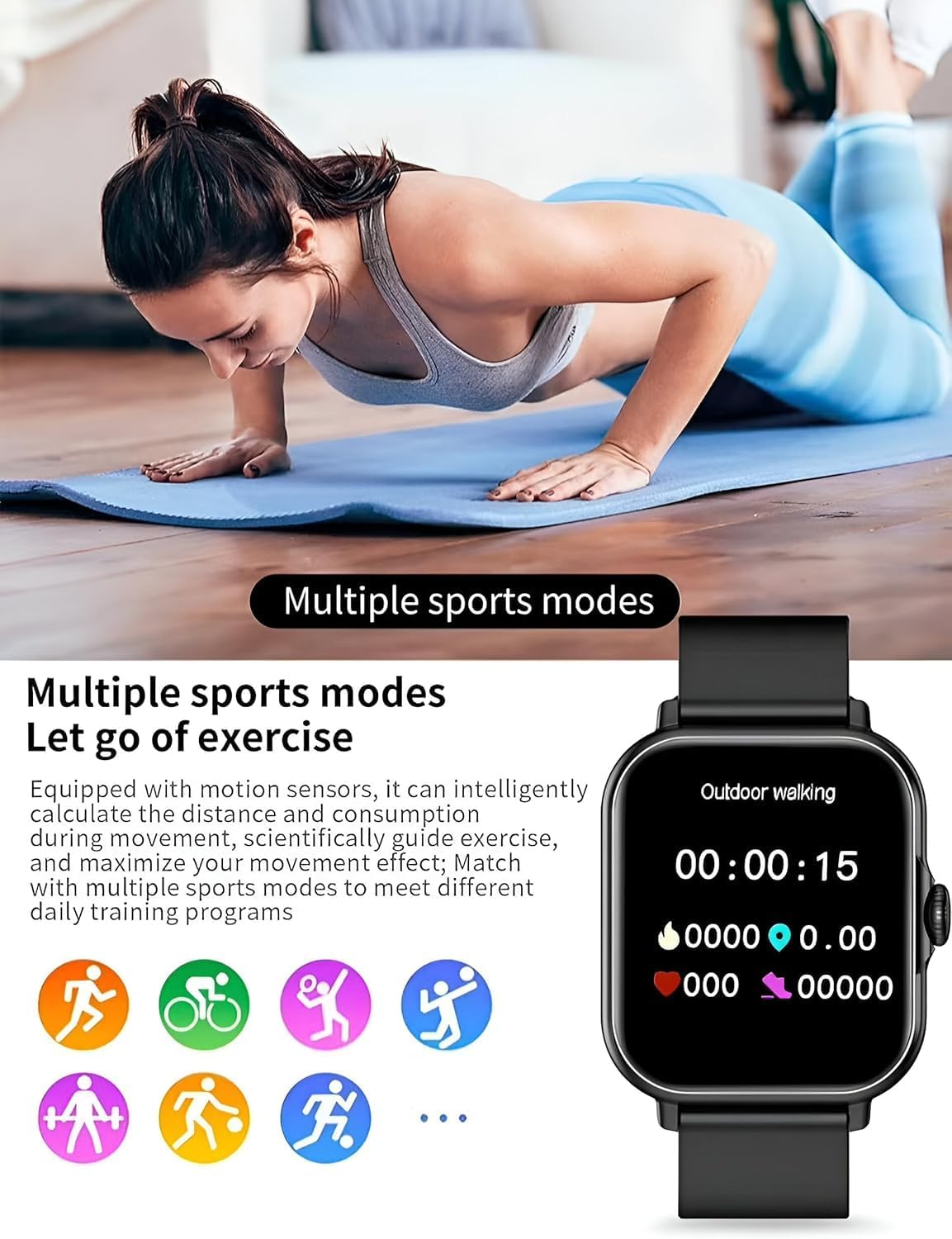 A58 Plus Smart Watch Series with Women's Diamond Jewellery Set, Bluetooth Call, Sleep Monitor