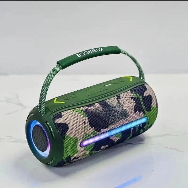 Boombox 360 Ssuper Bass Outdoor Bluetooth Waterproofing Stereo Speaker with RGB Runing Light