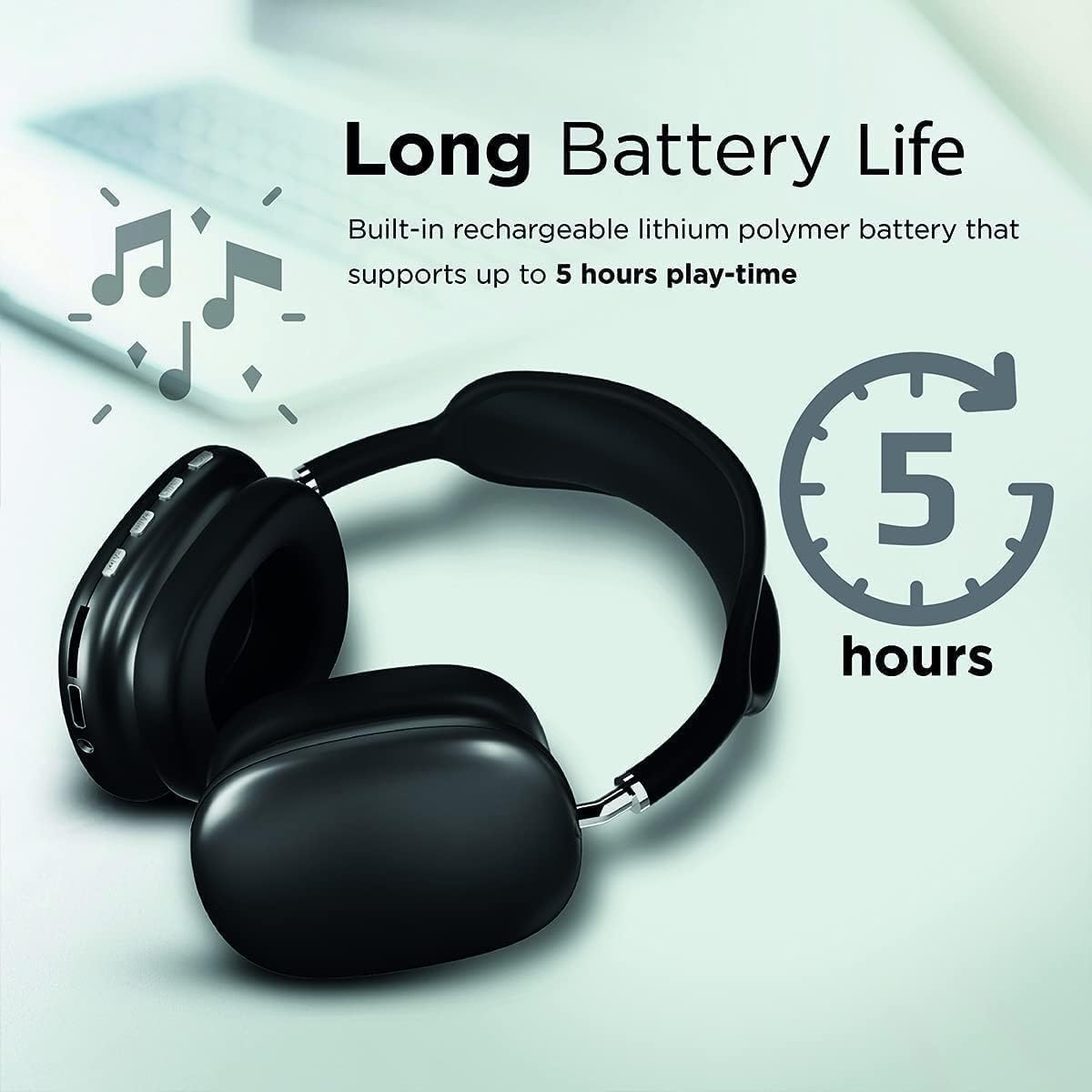 P9 Wireless Bluetooth Headphones, Noise Cancelling Music Sport Headset, Lightweight & Durable Gaming Sound, Long Battery Life & Dual Mode, Premium Sound Quality