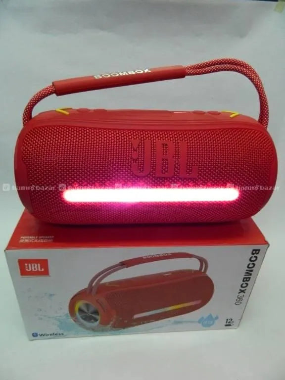 Boombox 360 Ssuper Bass Outdoor Bluetooth Waterproofing Stereo Speaker with RGB Runing Light
