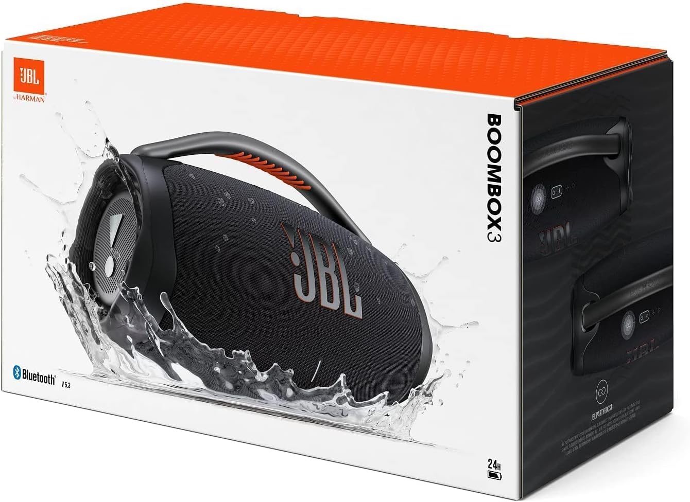 Boombox 3 Portable Speaker With Massive Signature Pro Sound Black