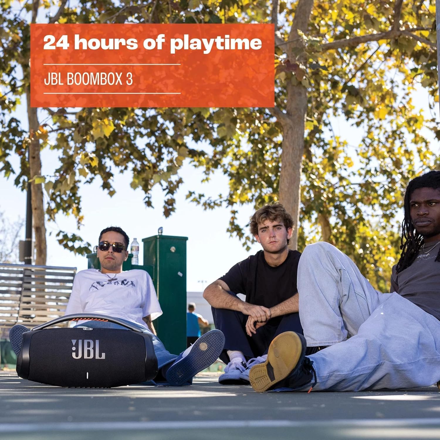 JBL Boombox 3 Portable Speaker, Massive Signature Pro Sound, Monstrous Bass, 24H Battery, IP67 Dust and Water Proof, Partyboost Enabled, Grip Handle, Bluetooth Streaming