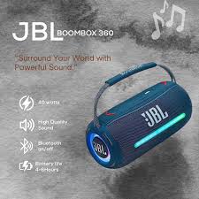 Boombox 360 Ssuper Bass Outdoor Bluetooth Waterproofing Stereo Speaker with RGB Runing Light